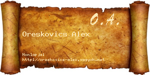 Oreskovics Alex névjegykártya